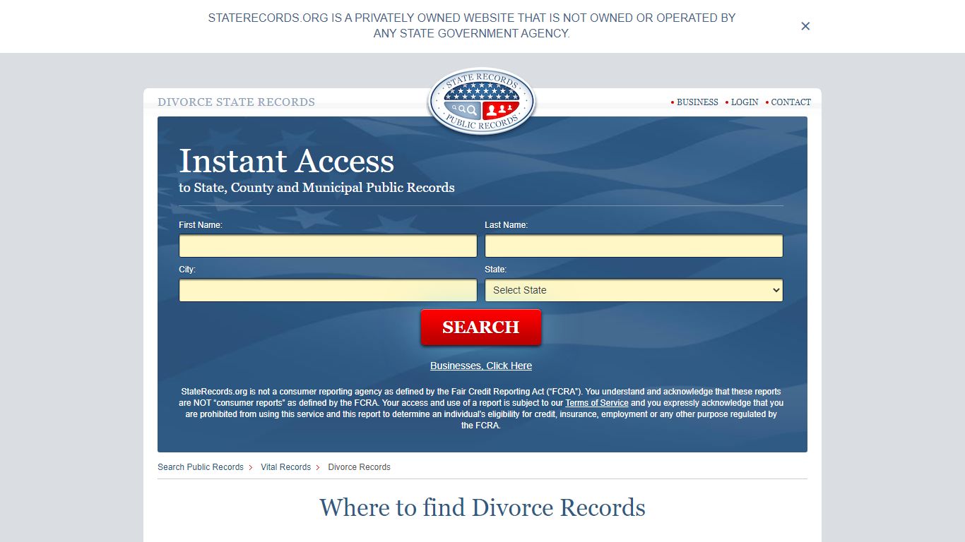 Divorce State Records | StateRecords.org